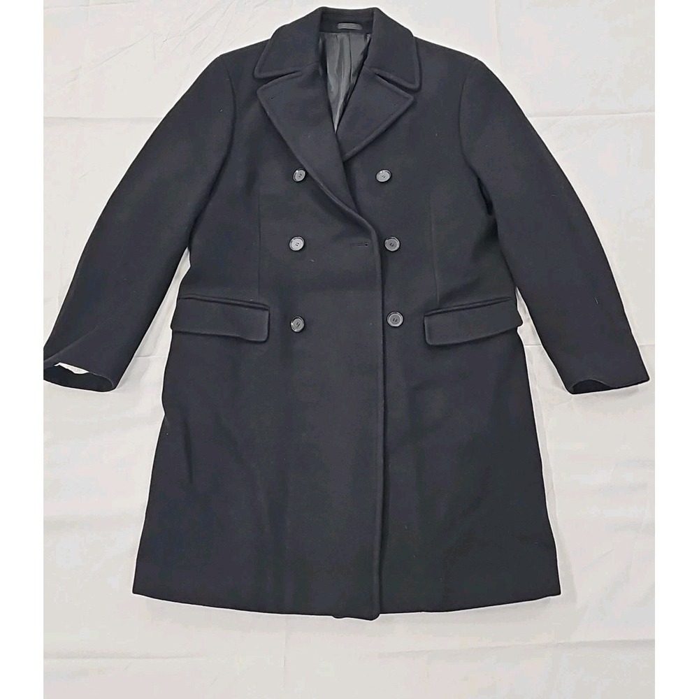 DKNY Men's Black Wool Blend Overcoat 3 Button Classic Long Coat